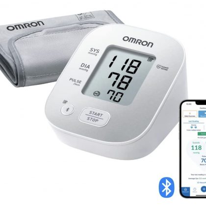 OMRON X2 Smart Monitor de Presión Arterial Inteligente Automático para la parte Superior del Brazo, Blanco